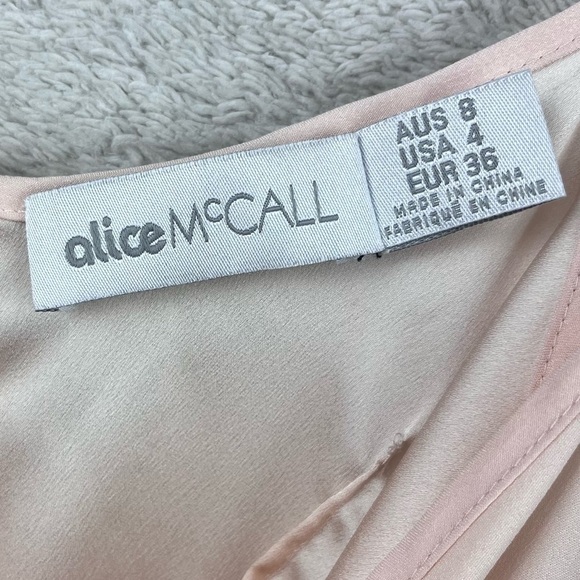 ALICE MCCALL Blush Slip Mini Dress Sz 4 Lace hem - Picture 10 of 15